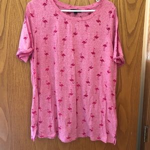 Lane Bryant pink flamingo open sleeve T-shirt
